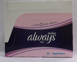 Always panty liners reg thin 20